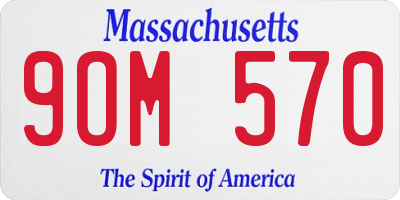 MA license plate 9OM570
