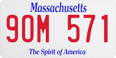 MA license plate 9OM571