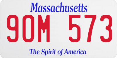 MA license plate 9OM573