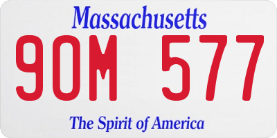 MA license plate 9OM577