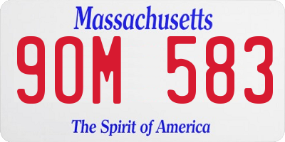 MA license plate 9OM583