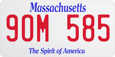 MA license plate 9OM585