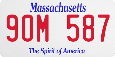 MA license plate 9OM587