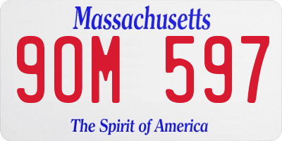 MA license plate 9OM597