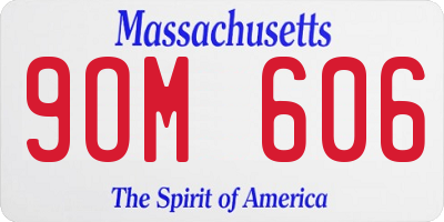 MA license plate 9OM606