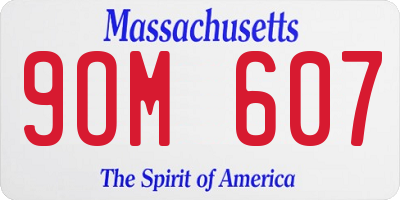 MA license plate 9OM607