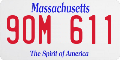 MA license plate 9OM611