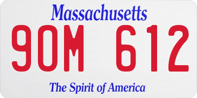 MA license plate 9OM612
