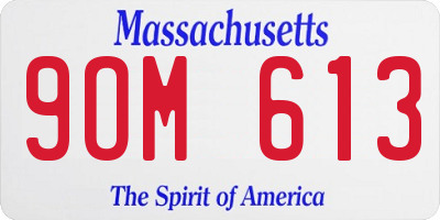 MA license plate 9OM613