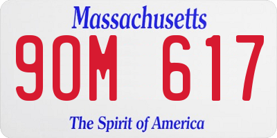 MA license plate 9OM617