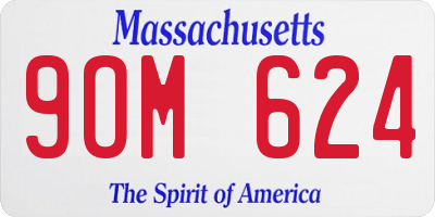 MA license plate 9OM624