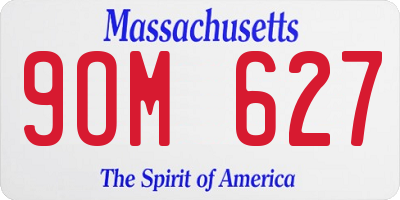 MA license plate 9OM627