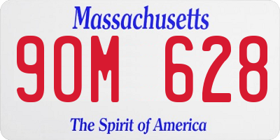 MA license plate 9OM628