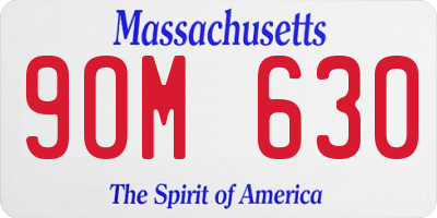 MA license plate 9OM630