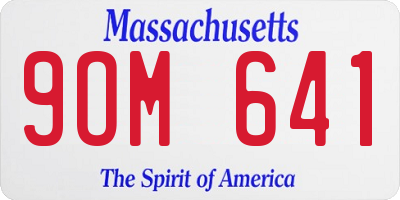 MA license plate 9OM641
