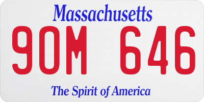 MA license plate 9OM646
