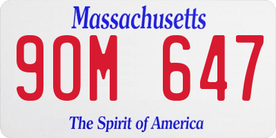 MA license plate 9OM647