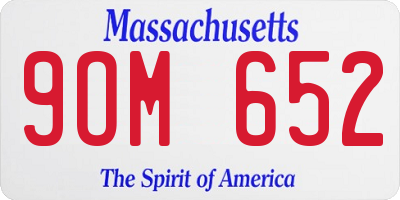 MA license plate 9OM652