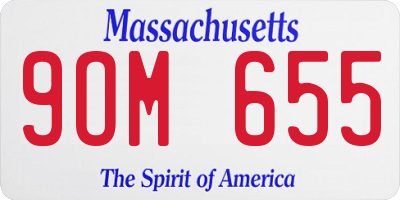 MA license plate 9OM655