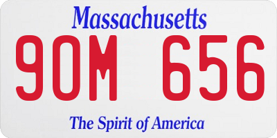 MA license plate 9OM656