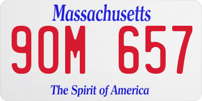 MA license plate 9OM657