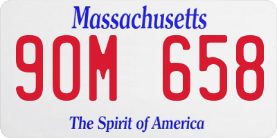 MA license plate 9OM658