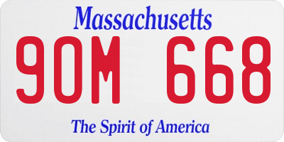 MA license plate 9OM668