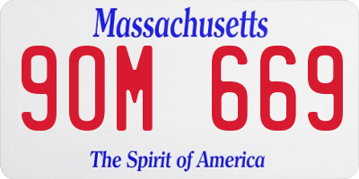 MA license plate 9OM669