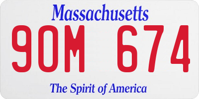 MA license plate 9OM674
