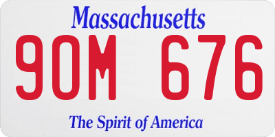 MA license plate 9OM676