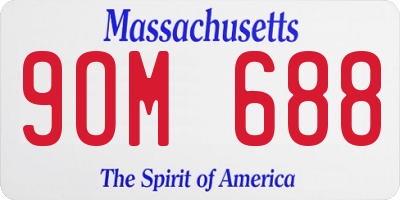MA license plate 9OM688