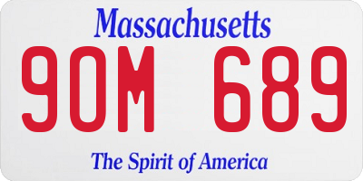 MA license plate 9OM689
