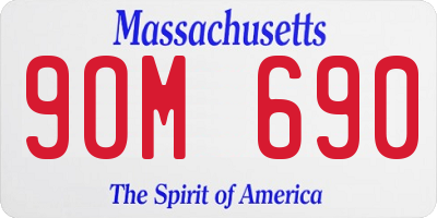 MA license plate 9OM690