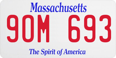 MA license plate 9OM693