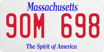 MA license plate 9OM698