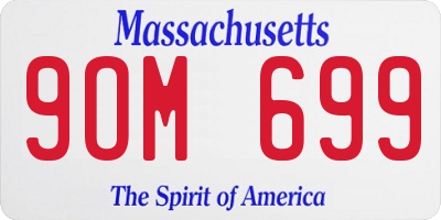 MA license plate 9OM699