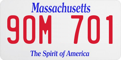 MA license plate 9OM701
