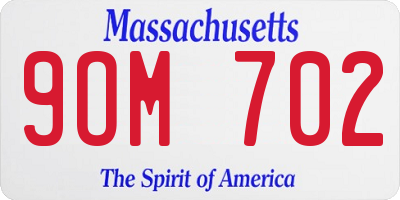 MA license plate 9OM702