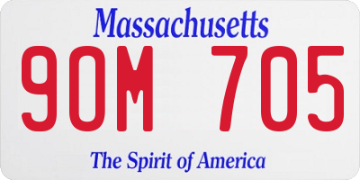 MA license plate 9OM705