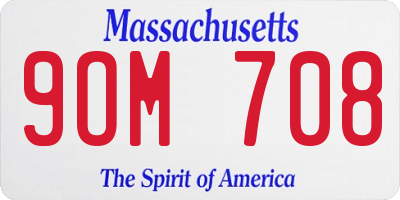 MA license plate 9OM708