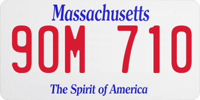 MA license plate 9OM710