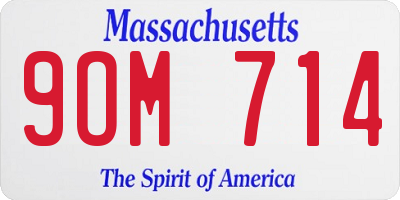 MA license plate 9OM714