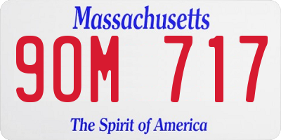 MA license plate 9OM717
