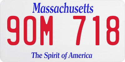 MA license plate 9OM718