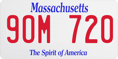 MA license plate 9OM720