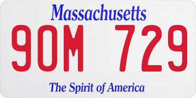 MA license plate 9OM729