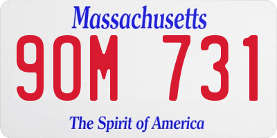 MA license plate 9OM731