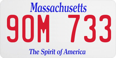 MA license plate 9OM733