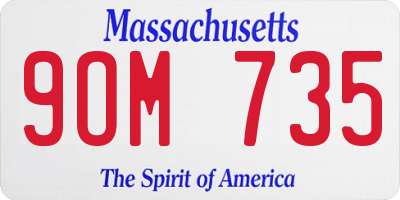 MA license plate 9OM735