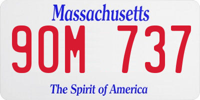 MA license plate 9OM737